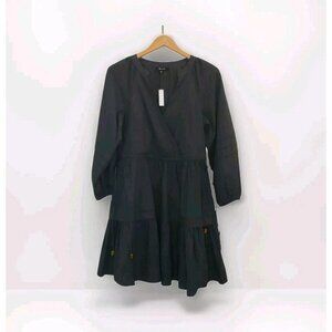 Madewell Crinkle Poplin Wrap Mini Dress Dark Palm Green Women's XS [NH093] Boho